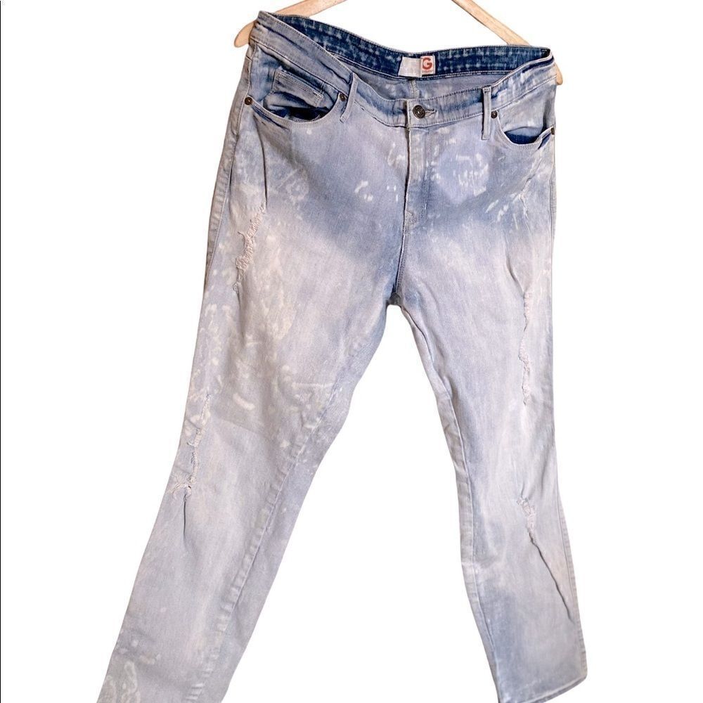 G BY GUESS Acid Washed Straight Leg Jeans Size 32